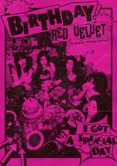 red velvet redvelvet poster edit birthday Red Velvet Birthday Album Cover, Red Velvet Vintage Poster, Red Velvet Kpop Poster, Shanecore Aesthetic, Kpop Posters Red Velvet, Red Velvet Birthday Kpop, Red Velvet Room Decor Kpop, Red Velvet Birthday Wallpaper, Red Velvet Poster Aesthetic