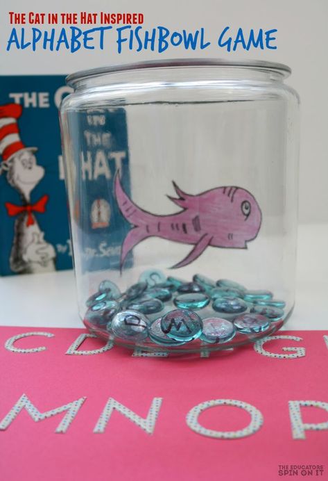 Fishbowl Game, Dr Seuss Preschool Activities, Kindergarten Start, Dr Seuss Preschool, Dr Seuss Classroom, Dr Seuss Activities, Dr Seuss Crafts, Sensory Games, Seuss Classroom