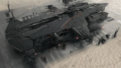 Aegis Dynamics Hammerhead - Imgur Exploration Ship, Star Citizen Ships, Futuristic Skyline, Space Video, Space Ships Concept, Sci Fi Spaceships, Space Ship Concept Art, Starship Concept, Starship Design