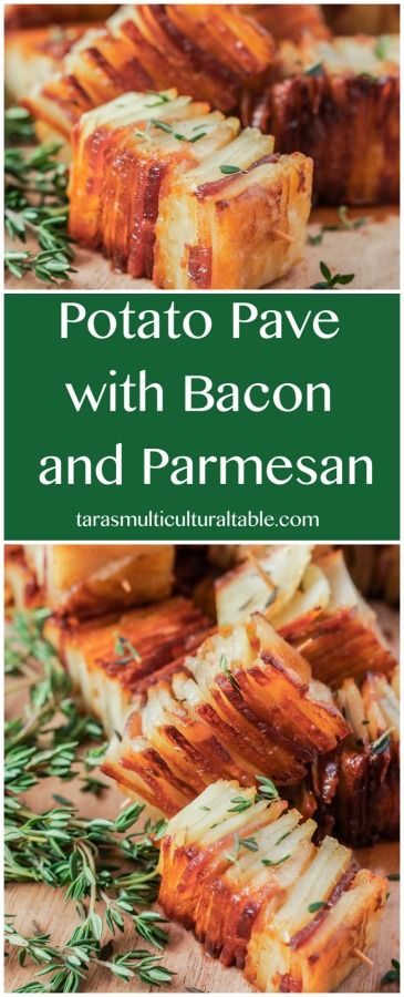 Pave Potatoes Recipe, Potatoes Pave, Potato Pave Recipe, Parmesan Appetizer, Pork Parmesan, Aperitivo Party, Potatoes Dishes, Potato Pave, Potato Ideas