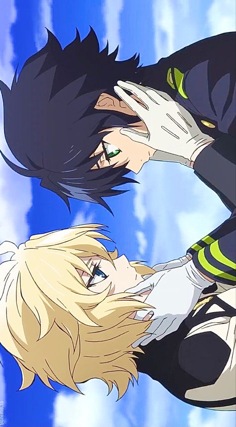 Mika Hyakuya, Yuichiro Hyakuya, Dark Manga, Anime Name, Mikaela Hyakuya, Animated Wallpapers For Mobile, Seraph Of The End, Owari No Seraph, Cute Couple Art