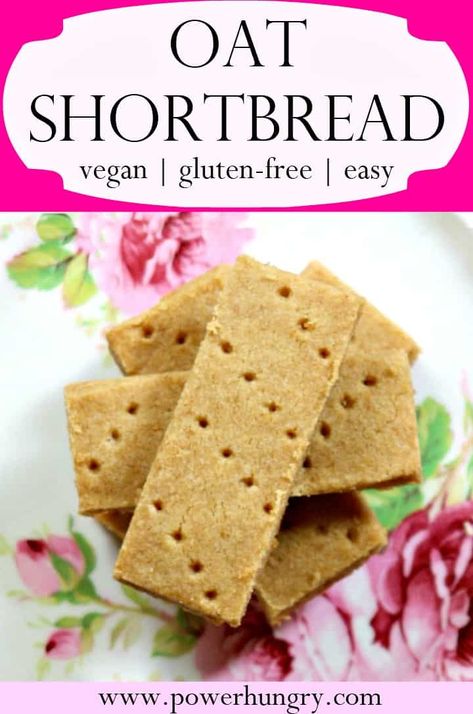 Scottish Oat Shortbread {Gluten-Free, Vegan} | power hungry Bake Oats, Vegan Bars, Oat Flour Recipes, Fast 800, Gf Cookies, Thanksgiving Pie, Shortbread Recipe, Cookie Base, Vegan Cookie