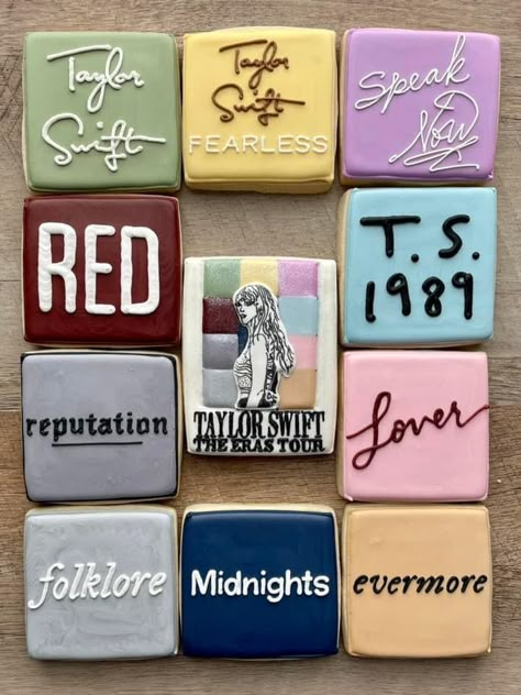 Eras Tour Cookies Decorated, Taylor Swift 1989 Cookies, Taylor Swift Eras Cookies Decorated, Taylor Swift Album Cookies, Taylor Swift Eras Tour Cookies, Taylor Swift Birthday Cookies Decorated, Taylor Swift Royal Icing Cookies, Taylor Swift Themed Cookies, Eras Tour Cookies