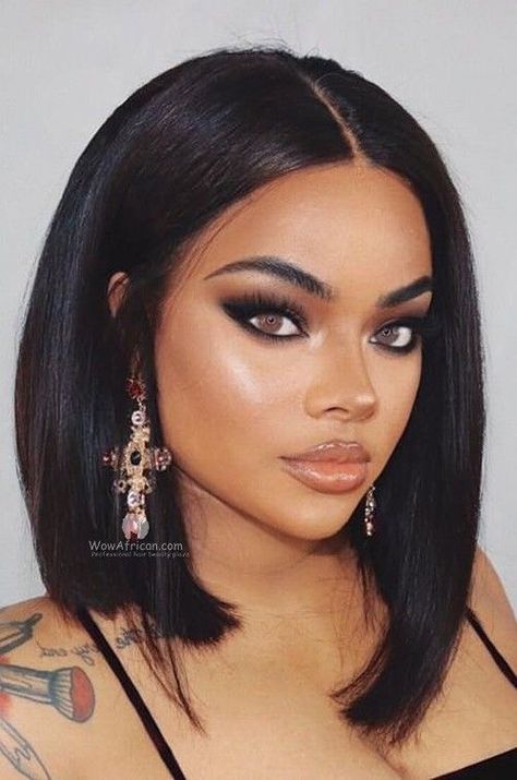 360 Wigs, Makijaż Smokey Eye, Wigs Online, Long Black Hair, Brazilian Virgin Hair, Trending Hairstyles, Bob Haircut, Bob Wigs, Long Black