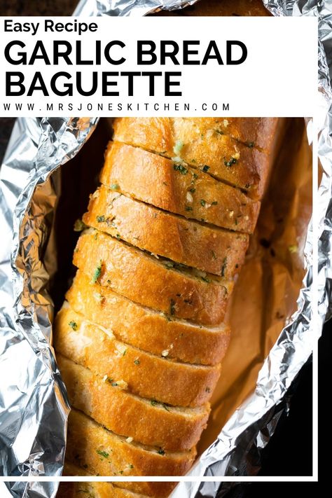 French Baguette Garlic Bread, Baquette Bread Recipes, Leftover Baguette, Garlic Bread Baguette, Garlic Baguette, Easy Garlic Bread, French Baguette Recipe, Bread Baguette, Make Garlic Bread