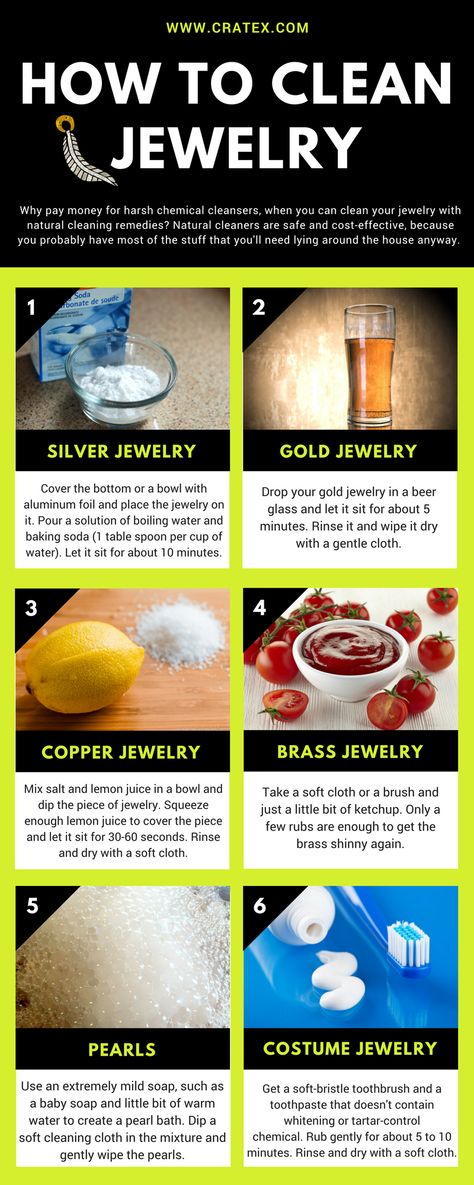 Homemade Jewelry Cleaner, Jewelry Cleaner Diy, Clean Jewelry, Food Chart, Silver Jewelry Cleaner, How To Clean Silver, Homemade Cleaning Solutions, Cleaning Silver Jewelry, Natural Cleaners