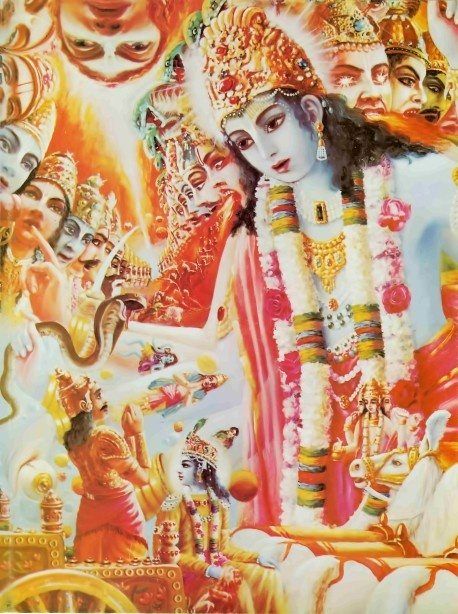 What is the difference between Krishna’s Viraat roop and Vishwaroop in the Mahabharat? – Jaya Nitai Gauranga Krsna Art, Sri Krishna, Lord Vishnu Wallpapers, Vedic Art, Lord Krishna Wallpapers, Krishna Radha Painting, Radha Krishna Images, Radha Krishna Art, Krishna Painting