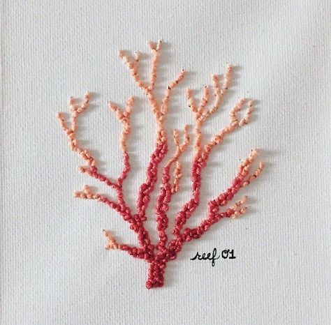 Coral Reef Embroidery, Reef Embroidery, Jewelry Embroidery, Bead Embroidery Patterns, Creative Embroidery, Hand Embroidery Art, 자수 디자인, Crewel Embroidery, Hand Embroidery Patterns