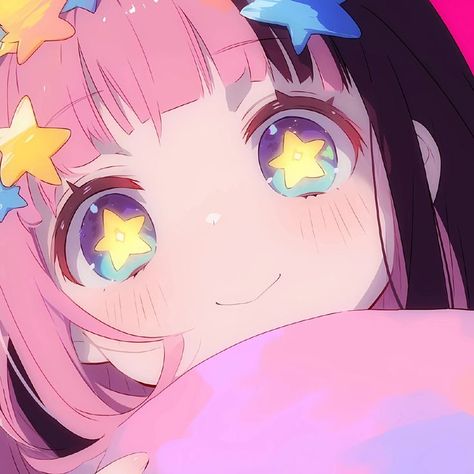 Discord Server, An Anime, Pink Hair, A Girl, Stars, Hair, Anime, Pink