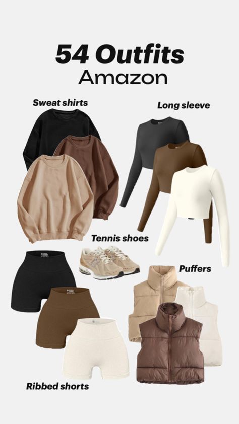 Tennis Outfit, Ribbed Shorts, Sweat Shirts, Sweatshirt Outfit, Tennis Clothes, Cute Everyday Outfits, Tennis Shoes, Everyday Outfits, Puffer