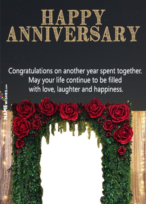 Rose Floral Arc Wedding Anniversary Photo Frame Wish With Name Wedding Anniversary Frame Background, Aniversary Wishes Wife, Marriage Anniversary Wishes Couples, Wishes For Wedding Anniversary, Anniversary Frame Ideas, Happy Anniversary Wishes Couples, First Marriage Anniversary Wishes, Wedding Anniversary Wishes To Couple, Happy Marriage Anniversary Wishes