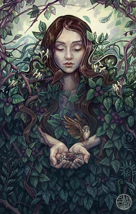 Magick Art, Mother Earth Art, Fantasy Poster, Nature Goddess, Mother Art, Nature Artwork, Earth Art, Celestial Art, Nature Drawing