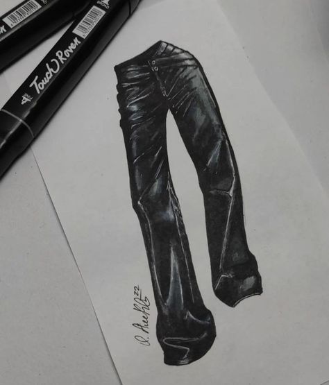 Fashion Sketches Pants, Leather Illustration Fashion Sketch, Leather Pants Drawing, Leather Fashion Illustration, Leather Jacket Sketch, Leather Jacket Illustration, Pant Illustration, Pants Fashion Illustration, Leather Illustration