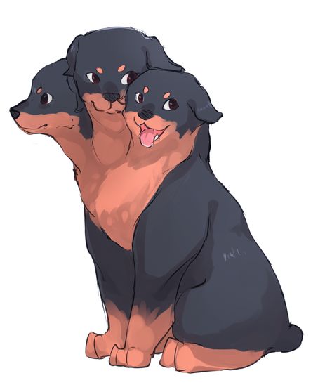 cerberus Rottweiler Cerberus, Cerberus Skeleton, Mythology Drawing Easy, Anime Cerberus, Cerberus Fanart, Cerberus Greek Mythology, Cerberus Puppy, Cerberus Drawing, Cute Cerberus