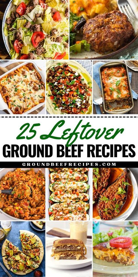 Want more dinner ideas for tonight? These leftover ground beef recipes have got you covered! You'll find pasta, pizza, soups, and other meals with ground beef. So, if you're wondering what to make with leftover hamburger meat, try these main dishes! Leftover Hamburger Meat, Leftover Ground Beef Recipes, Leftover Ground Beef, Meals With Ground Beef, Dinner Ideas For Tonight, Ground Beef Keto Recipes, Meals Without Meat, Minced Beef Recipes, Dinner Recipes Healthy Family