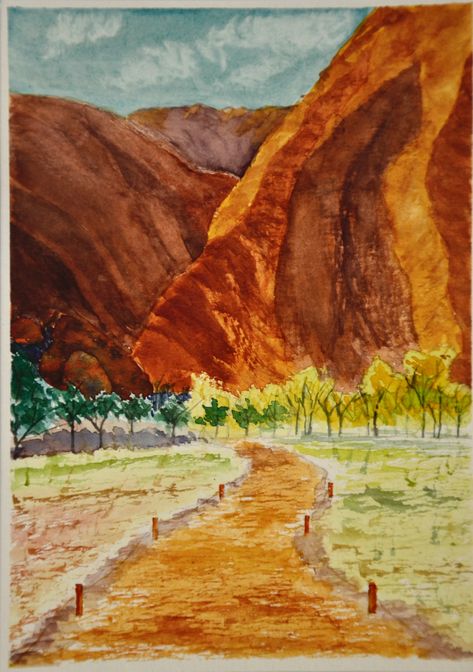 Australian Painting, Nature Watercolor, Rustic Colors, Northern Territory, Mat Board, Art References, Watercolor Cards, Rocky Mountain, Golden Brown