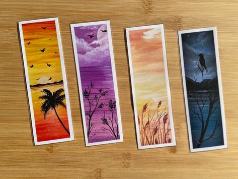 Fine Art Watercolor Landscape Bookmarks Prints of Original - Etsy Nature Landscape Painting, Painting Rainbow, Tree Sunset, Rainbow Tree, Watercolor Bookmarks, Sunset Beach, Nature Landscape, Landscape Painting, Fine Art Prints