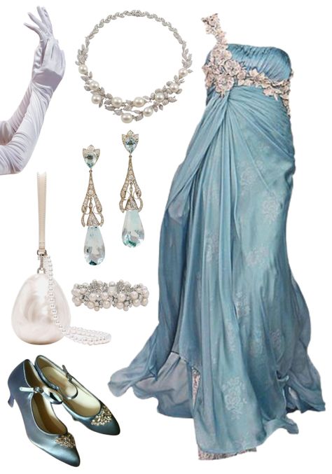 mermaid inspired outfit !! pearl, aquamarine, silver flower, ballgown women outfit Flower Ballgown, Aquamarine Outfit, Aquamarine Dress, Ethereal Fashion, Gown Ideas, Magical Dress, Fashion School, Mermaid Inspired, Dress Aesthetic