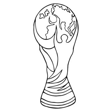 Fifa World Cup 2022 Qatar Drawing, Fifa World Cup Drawing, World Cup 2022 Drawing, Fifa Drawing, World Cup Trophy Drawing, World Cup Drawing, World Cup Illustration, Trophy Drawing, Trophy Clipart