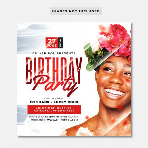 Birthday party flyer Premium Psd | Premium Psd #Freepik #psd #banner Birthday Iv Design, Birthday Designs Photoshop, Birthday Creative Ads, Birthday Party Flyer Design, Birthday Poster Ideas, Birthday Poster Design, Birthday Party Flyer, Birthday Party Poster, Birthday Graphics