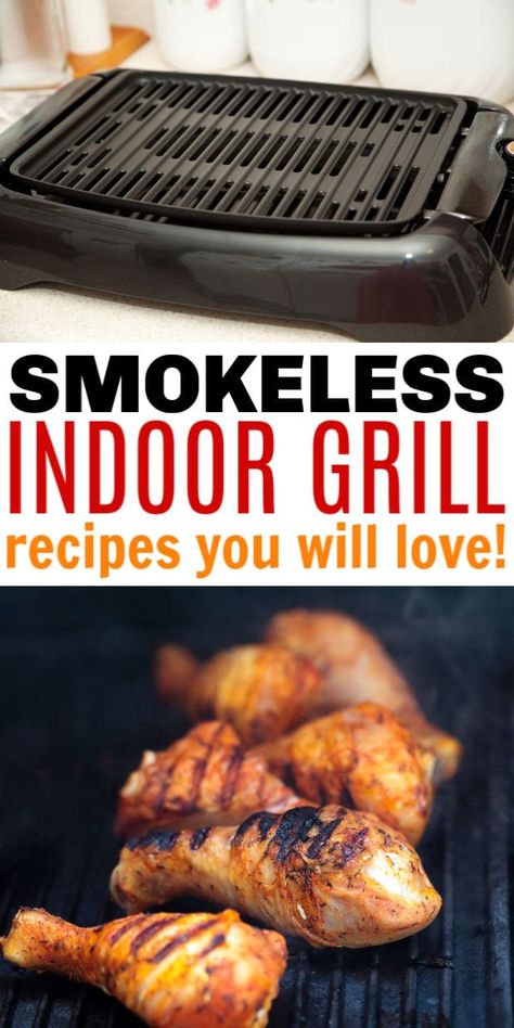 These Smokeless Indoor Grill Recipes will have you firing up your indoor grill in no time and getting a grilled dinner on the table fast!  #smokelessindoorgrill #grillrecipes #indoorgrill  via @sweeterbydesign Green Mountain Grill Recipes, Weber Grill Recipes, Pit Boss Pellet Grill Recipes, Grilled Hamburger Recipes, Kamado Grill Recipes, Charcoal Grill Recipes, Gas Grill Recipes, Best Grill Recipes, Indoor Grill Recipes