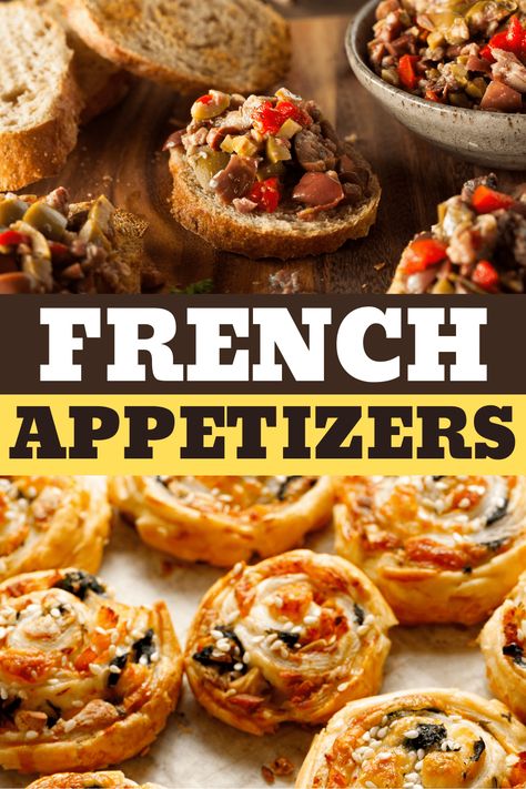 These French appetizers are a decadent, elegant, simple way to upgrade your party! From canapes to cheese souffle, these easy French hors d'oeuvres will be a hit. Fine Dining Appetizers, Chocolate Appetizers, Caviar Appetizers, Soup Shots, Family Reunion Food, French Appetizers, Winter Appetizers, Sweet Appetizer, Cheese Souffle