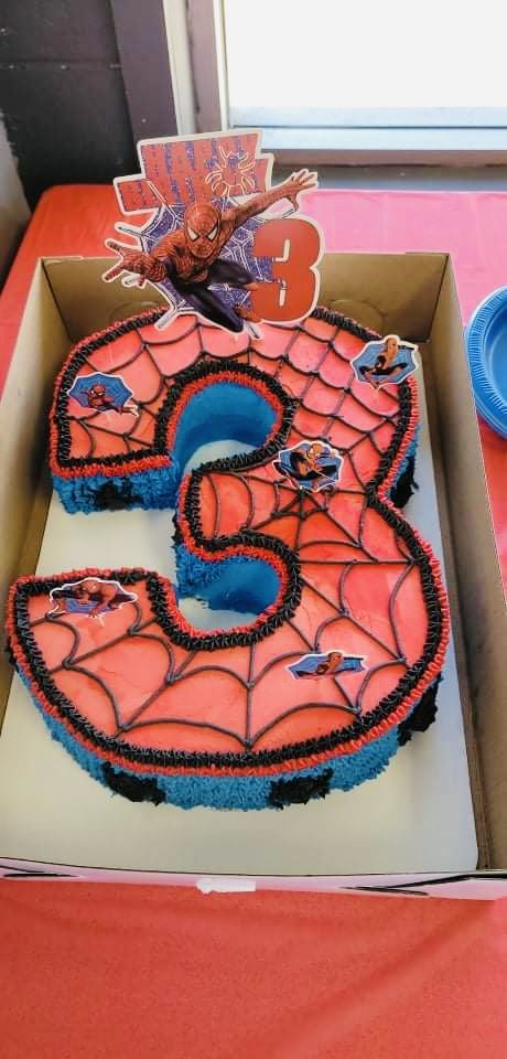 Number 3 Spiderman Cake, Spiderman Number Cake, Spiderman Cupcakes, Spiderman Birthday Cake, Birthday Sweets, Spiderman Birthday Party, Spiderman Cake, Number Cake, Spiderman Birthday