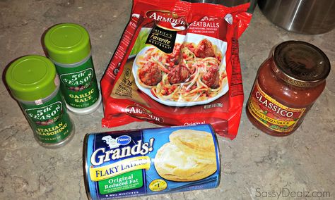 Meatball Grands Biscuits, Meatball Biscuits, Pillsbury Biscuit Recipes, Grands Biscuits, Pillsbury Biscuits, Pillsbury Recipes, Flaky Biscuits, Biscuits Recipe, Amazing Appetizers