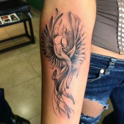 Phoenix Tattoo Arm, Tato Phoenix, Fenix Tattoo, Phoenix Tattoo Feminine, Small Phoenix Tattoos, Phoenix Bird Tattoos, Phoenix Tattoo Design, Forearm Tattoo Design, Phoenix Design