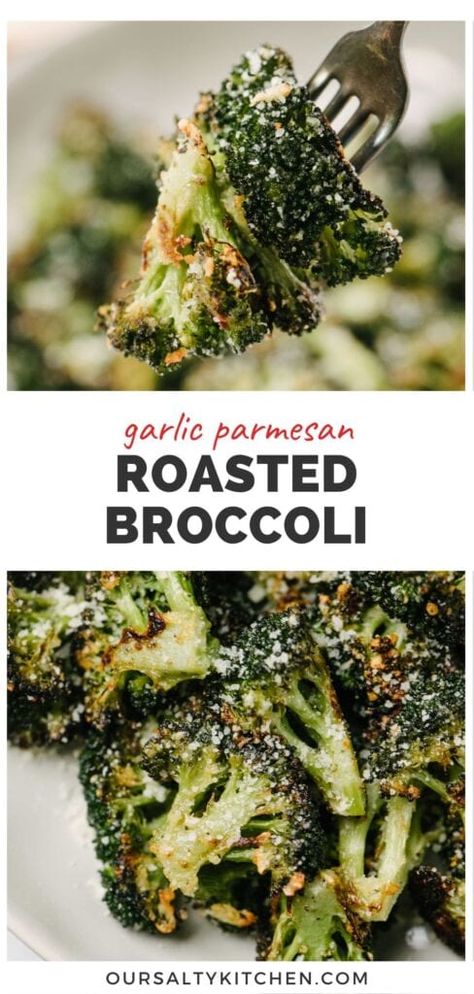 Parmesan Roasted Broccoli, Parmesan Broccoli, Roasted Broccoli, Veggie Side Dishes, Broccoli Recipes, Vegetable Sides, Side Recipes, Veggie Sides, Veggie Dishes