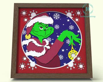 3d Shadow Box Svg, Cardstock svg, Cricut Shadow Box Svg Cut File Grinch Shadow Box Ideas, Grinch Svg Free, Grinch Cricut, Cricut Christmas Ideas, Christmas Shadow Boxes, Shadow Box Svg, Grinch Svg, Christmas Grinch, 3d Shadow Box