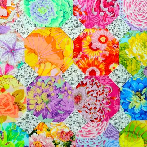 SpringLeaf Studios: Snowball Block: Making the Octagon Snowball Block, Octagon Quilt, Group Challenges, Kaffe Quilts, Snowball Quilts, Quilts Blocks, I Spy Quilt, Bright Quilts, Kaffe Fassett Quilts