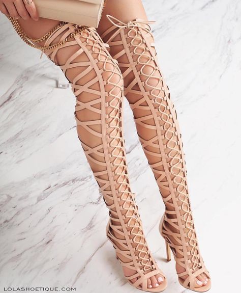 Ready To Turn Heads? Tag someone that would slay in these.👀😱🔥🔥 🔥Style Name - HOT VIEWS Thigh High Sandals, High Heel Gladiator Sandals, Gladiator Boots, Gladiator High Heels, Summer Boots, Boutique Fashion, Long Boots, Girls Boots, High Heels Stilettos