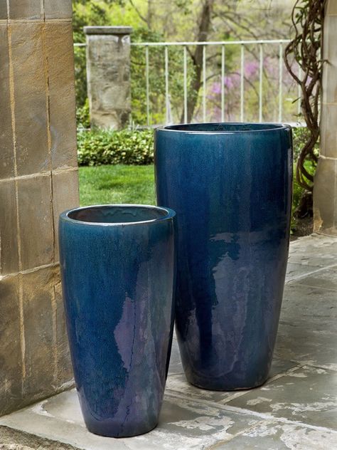 First choice Pottery COLOR Navy, not like all the blue pots, GO DARKER in navy// Planter LARGE x3 Campania International, Blue Planter, Urn Planters, Indoor Outdoor Planter, Terracotta Planter, Outdoor Pots, Small Planter, Large Planters, Glazes For Pottery