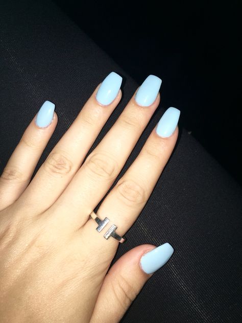 Light blue Acrylic nails ❤️ Light Blue Acrylic Nails, Acrylic Nails Light Blue, Blue Acrylic Nails, Blue Nail, Ballerina Nails, Summer Acrylic Nails, Popular Nails, Trim Nails, Dream Nails