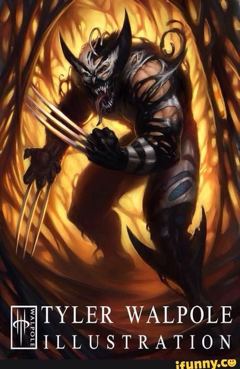 Venomized Wolverine, Wolverine Pictures, Illustration Fantasy Art, Venom Wolverine, Wolverine Artwork, Giant Monster Movies, Marvel Comics Artwork, Venom Marvel, Wolverine Movie