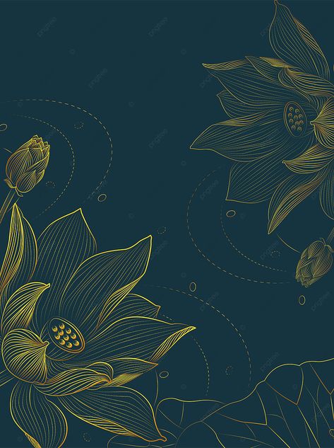 Lotus Pattern Wallpaper, Lotus Background Design, Lotus Flower Painting Watercolors, Lotus Flower Illustration, Gold Lotus Painting, Lotus Background, Golden Lotus Flower, Lotus Flower Graphic Design, Golden Gradient