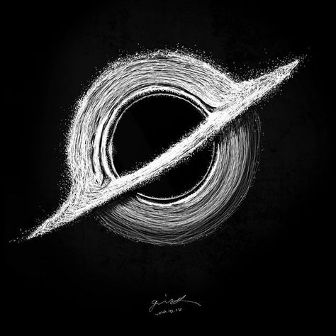 Space Black And White Drawing, Black Hole Art Illustration, Black Hole Concept Art, Black Hole Symbol, Black Hole Drawing Easy, How To Draw A Black Hole, Opposite Drawings, Black Hole Sketch, Astronomy Art Drawing