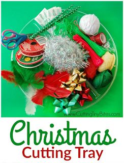 What Can We Do With Paper And Glue: invitation Christmas Trays Ideas, December Preschool, Tiny Bites, Christmas Preschool, Preschool Christmas Activities, Christmas Units, December Activities, Preschool Fine Motor, Scissor Skills