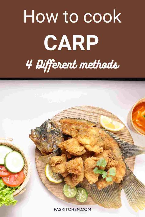 A Pinterest pin featuring an image of a carp and informative text. Learn about carp nutrition, benefits, and tips on buying and storing. Ideal for those interested in fishing or seafood dishes. #CarpGuide #SeafoodTips #HealthyEating Carp Fish Recipes, Carp Recipe, Carp Recipes, Seafood Gumbo, Carp Fish, Cooking Tutorials, Cooking Seafood, Crab Cakes, Freshwater Fish