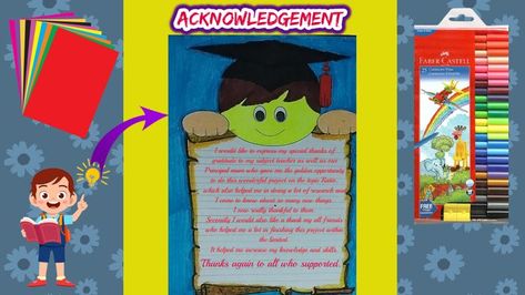 Today I will show you how to write acknowledgement page for school project. In this video you will learn acknowledgement page design idea for maths project. Acknowledgement Page Design, Acknowledgement For Project Design, Acknowledgement For Project, Acknowledgments For Project, Maths Project, File Ideas, Diy Notebook Cover, Math Projects, Diy Notebook