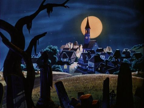 Disney "Trick or Treat" 1952 Donald Halloween cartoon Environmental Reference, Celebrate Imbolc, Disney's Halloween Treat, Disney Cake, Bg Design, Steamboat Willie, Halloween Artwork, Halloween Illustration, Old Disney