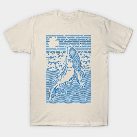 whale -- Choose from our vast selection of Crewneck and V-Neck T-Shirts to match with your favorite design to make the perfect graphic T-Shirt. Pick your favorite: Classic, Boxy, Tri-Blend, V-Neck, or Premium. Customize your color! For men and women. Artsy Shirt Design, Painted T Shirts Ideas Design, Palm Tree Tshirt Design, Whale Shark Shirt, 90s T Shirts Graphic Tees, Ocean Tshirt Design, Tshirts For Men Casual, Cool T-shirts, Beach Graphic Tee