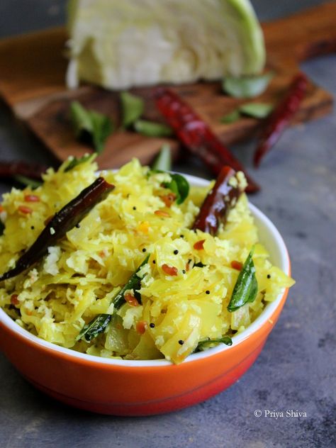 Cabbage Thoran Recipe Cabbage Thoran, Stir Fried Cabbage Recipes, Fried Cabbage Recipes, Black Mustard Seeds, Kerala Food, Vegetarian Cabbage, Fried Cabbage, Mustard Seeds, Tasty Recipe