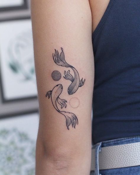 Original design 😍 #yinyang #tattoo #tattooideas #tattooart #dotwork #dotworktattoo #malta  #avatar #avatarthelastairbender Koi Fish Tattoo Small Simple, Avatar Tatoos Ideas, Atlab Tattoos, Avatar Tattoo Ideas, Original Tattoo Ideas, Atla Tattoo, Avatar Tattoo, Koi Tattoo Design, Yakuza Tattoo