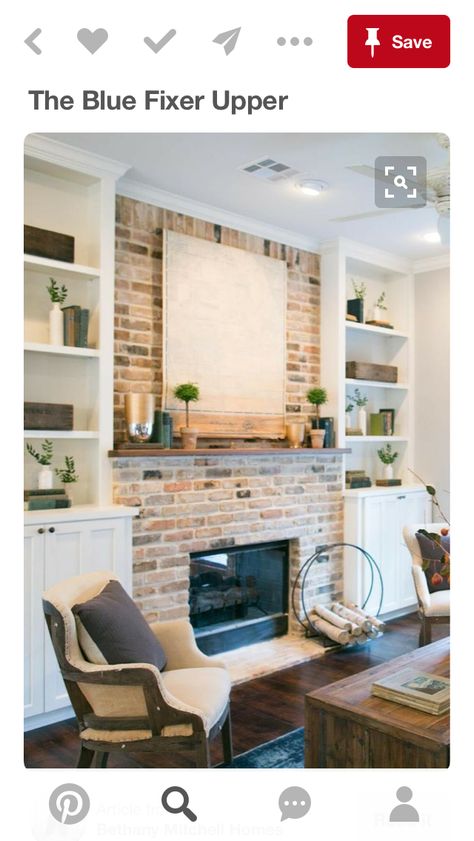 Fireplace Tall Ceilings, Living Room Ideas With Fireplace, Fixer Upper Living Room, Living Room Built Ins, Brick Fireplace Makeover, Look Wallpaper, Fireplace Built Ins, Urban Interiors, Corner Fireplace