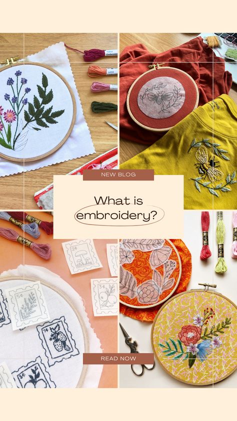 Hand embroidery is the adult version of coloring but with a needle and thread. With hand embroidery you can use a wide variety of textures and patterns to create pictures, decorative designs, mend, and more.  Learn more about hand embroidery, different types of embroidery, what kinds of supplies you'll need for embroidery, some beginner-friendly embroidery stitches and techniques, common mistakes to avoid, helpful tips, hands-on workshop recommendations, beginner kit recommendations, and more. Different Types Of Embroidery, Create Picture, Types Of Embroidery, Fun Diy Crafts, Fun Diy, Hoop Art, Needle And Thread, Helpful Tips, The Basics