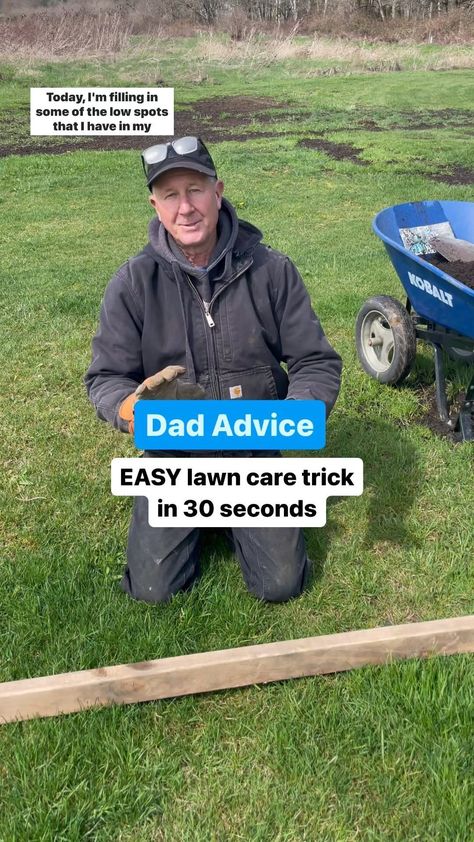 Dad Advice From Bo on Instagram: “Easy lawncare trick you can do this weekend very quickly. Aside from the kids (and you) twisting ankles when they run through a surprise…” Leveling Yard, Garden Grasses, Lawn Problems, Lawn Leveling, Landscaping Around House, Dad Advice, Rental House, Lawn Maintenance, Outdoor Stuff