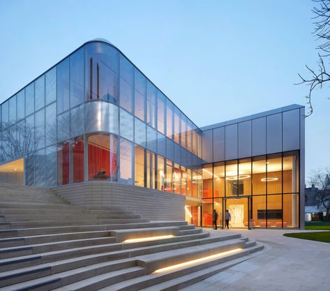 Amanda Levete, Facade Engineering, Window Reveal, University Of Oxford, Curtain Wall, College Campus, Curved Glass, Oxford University, Main Entrance