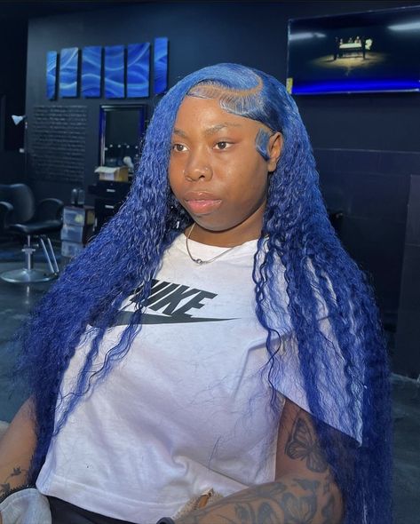 Blue Deep Wave Wig, Lash Photoshoot, Girl Maintenance, Deep Wave Wig, Frontal Wig Hairstyles, Sew In Hairstyles, Sew Ins, Frontal Hairstyles, Wave Wig